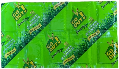 Пластины от комаров Go out 10 шт., без запаха /50