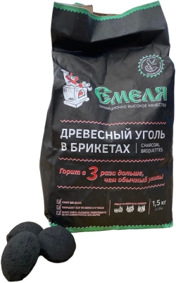 Уголь в БРИКЕТАХ 1,5 кг Емеля /300