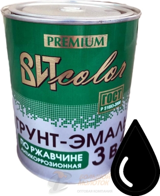 Грунт-эмаль по ржавчине 3в1 черная 0,8 кг /14