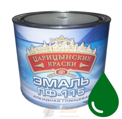 Эмаль ПФ-115 ярко- зеленая 1,9 кг Царицино /6