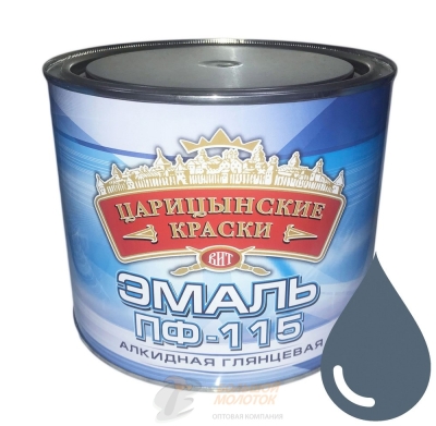 Эмаль ПФ-115 серая 1,9 кг Царицино /6
