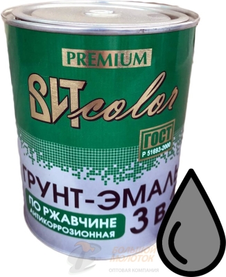 Грунт-эмаль по ржавчине 3в1 серая 0,8 кг /14