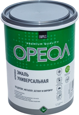 Эмаль акриловая ОРЕОЛ белая матовая 1,1 кг /6