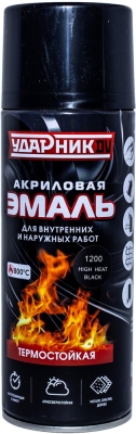 Краска спрей Термостойкая №1200 Черная 520 мл. /12