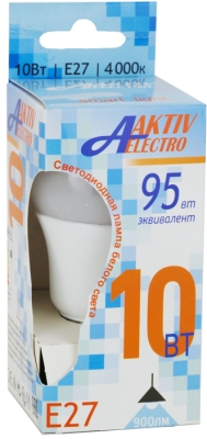 Лампа светодиодная LED-A60 AE 10 Вт 220-240В Е27 900Лм 4000K /10 /100
