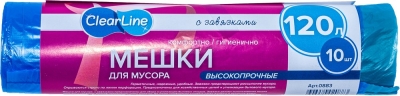 Мусорные мешки 120 л 10 шт. с завязками высокопрочные /18
