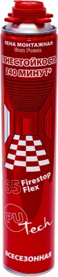 Пеногерметик проф. Pu-Tech FireStop 65 PRO огнестойкая B1 /16