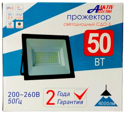 Прожектор светодиодный  50 Вт СДО-5  4000Лм 6500К IP65