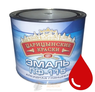 Эмаль ПФ-115 красная 1,9 кг Царицино /6