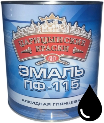 Эмаль ПФ-115 черная 2,7 кг Царицино /6