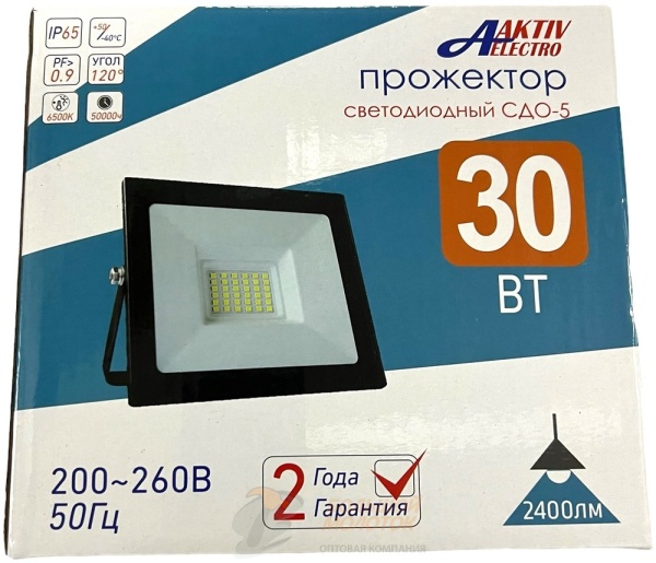 Прожектор светодиодный  30 Вт СДО-7  2400Лм 6500К IP65